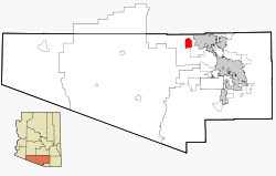 Pima County Incorporated and Unincorporated areas Avra Valley highlighted.svg