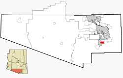 Pima County Incorporated and Unincorporated areas East Sahuarita highlighted.svg