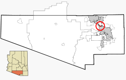 Pima County Incorporated and Unincorporated areas Flowing Wells highlighted.svg