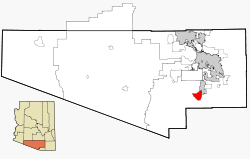 Pima County Incorporated and Unincorporated areas Green Valley highlighted.svg