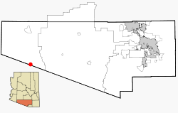Pima County Incorporated and Unincorporated areas Lukeville located.svg