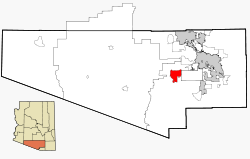 Pima County Incorporated and Unincorporated areas Three Points highlighted.svg