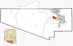 Pima County Incorporated and Unincorporated areas Tucson Estates highlighted.svg