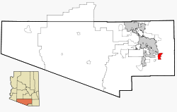 Pima County Incorporated and Unincorporated areas Vail highlighted.svg
