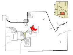 Pinal County Incorporated areas Florence highlighted.svg