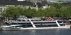 Die RheinFantasie am 5. Mai 2011 kurz vor der Schiffstaufe
