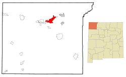 San Juan County New Mexico Incorporated and Unincorporated areas Farmington Highlighted.svg