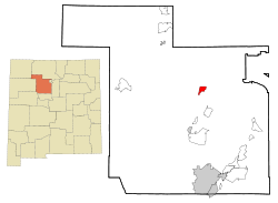 Sandoval County New Mexico Incorporated and Unincorporated areas Jemez Springs Highlighted.svg