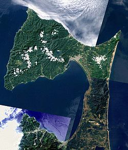 Landsat-Aufnahme der Shimokita-Halbinsel