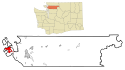 Skagit County Washington Incorporated and Unincorporated areas Anacortes Highlighted.svg