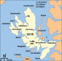 Lage von Longay nordöstlich von Skye