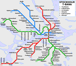 Plan der Stockholmer U-Bahn