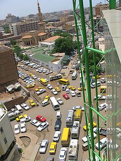Blick auf den Verkehr in der Innenstadt von Khartum