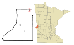 Traverse County Minnesota Incorporated and Unincorporated areas Tintah Highlighted.svg