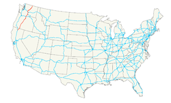 Karte des U.S. Highways 97