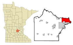 Wright County Minnesota Incorporated and Unincorporated areas Otsego Highlighted.svg