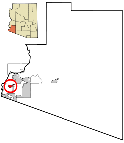 Yuma County Incorporated and Unincorporated areas Somerton highlighted.svg
