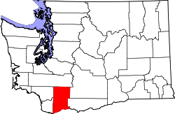 Karte von Skamania County innerhalb von Washington