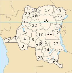 Darstellung der künftige Provinzen der Demokratischen Republik Kongo