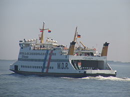Fährschiff MS Uthlande auf dem Weg von Wyk auf Föhr nach Dagebüll