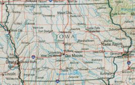 Topographische Karte Iowas