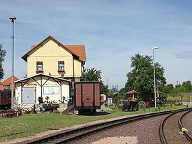 Übergang am Bahnhof Gernrode in Richtung Quedlinburg