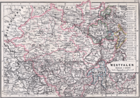 Karte der Provinz Westfalen 1905