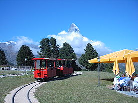 Riffelalptram mit Matterhorn, Juni 2003