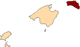Localització de Menorca respecte les Illes Balears