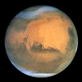 Mars in natürlichen Farben, aufgenommen mit dem Hubble-Weltraumteleskop