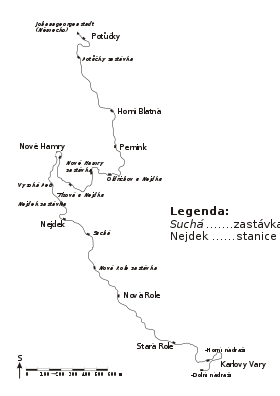 Strecke der Bahnstrecke Karlovy Vary–Johanngeorgenstadt