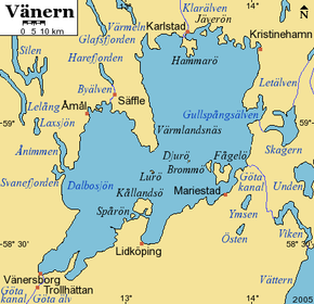 Karte des Vänern