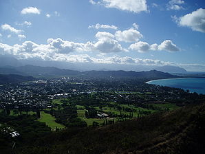 Blick über Kailua vom Keolu Hills