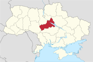 Karte der Ukraine mit Oblast Tscherkassy