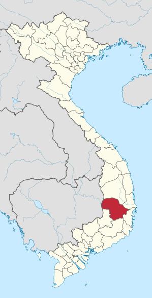 Karte von Vietnam mit der Provinz Đắk Lắk hervorgehoben