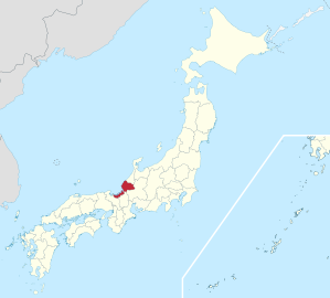 Lage der Präfektur Fukui in Japan