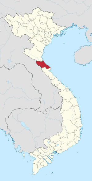 Karte von Vietnam mit der Provinz Hà Tĩnh hervorgehoben
