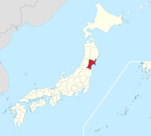 Lage der Präfektur Miyagi in Japan