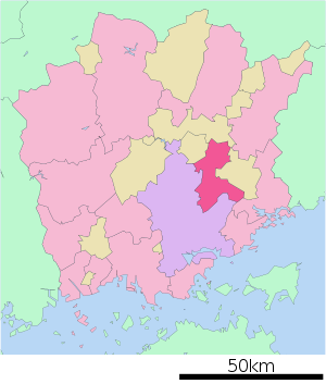 Lage Akaiwas in der Präfektur