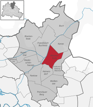 Blankenburg auf der Karte von Pankow