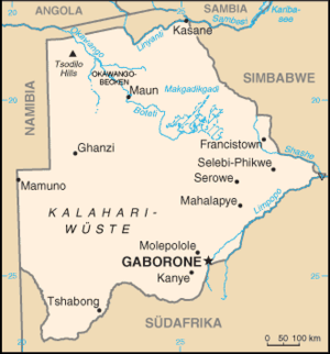 Karte von Botsuana