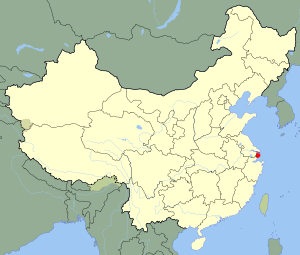 Karte von China; Shangai markiert