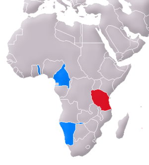 Lage Deutsche Kolonien in Afrika, Deutsch-Ostafrika (in Rot)