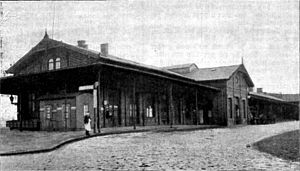 Der alte Lübecker Bahnhof an der Spaldingstraße(geschlossen am 4. Dezember 1906)