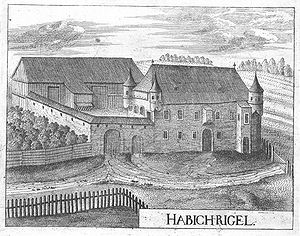 Schloss Habichrigl um 1674, Stich von G.M.Vischer