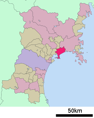 Lage Higashimatsushimas in der Präfektur