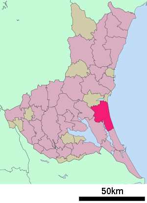 Lage Hokotas in der Präfektur
