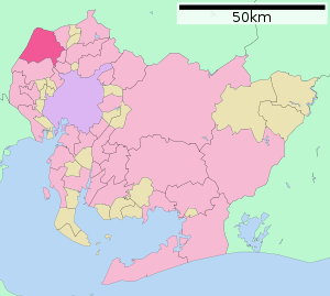 Lage Ichinomiyas in der Präfektur