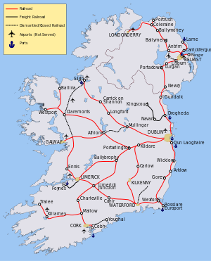 Schienennetz in Irland