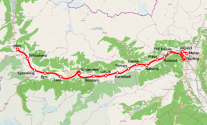 Strecke der Vinschgaubahn